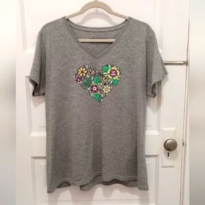 Life Is Good Floral Heart Crusher Tee XL